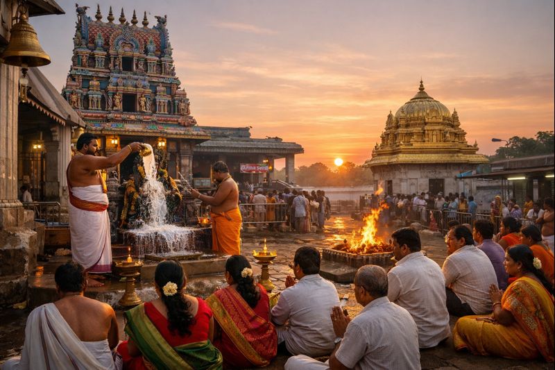 Kanipakam Temple Arjitha Sevas list and booking scene