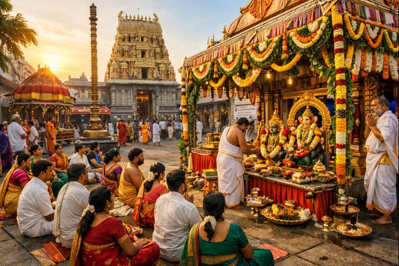 Kanipakam Temple Nitya Kalyanotsavam ritual at Sri Varasidhi Vinayaka Swamy Temple.