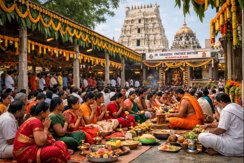 Kanipakam Temple Sankata Hara Ganapathi Vratham devotional scene