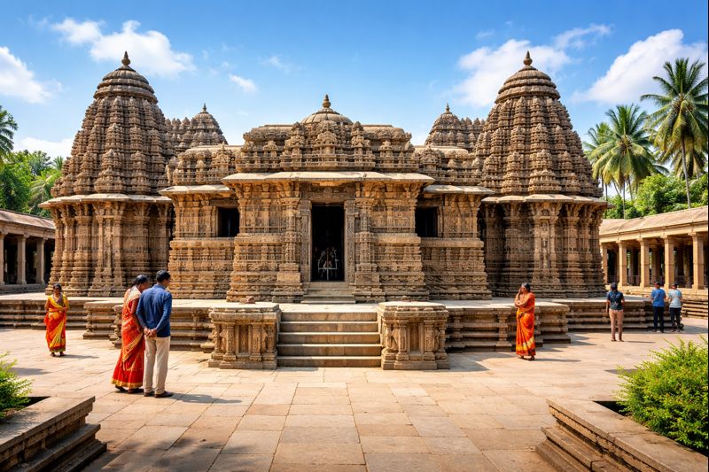 Keshava Temple Somanathapura Darshan beautiful Hoysala architecture travel.