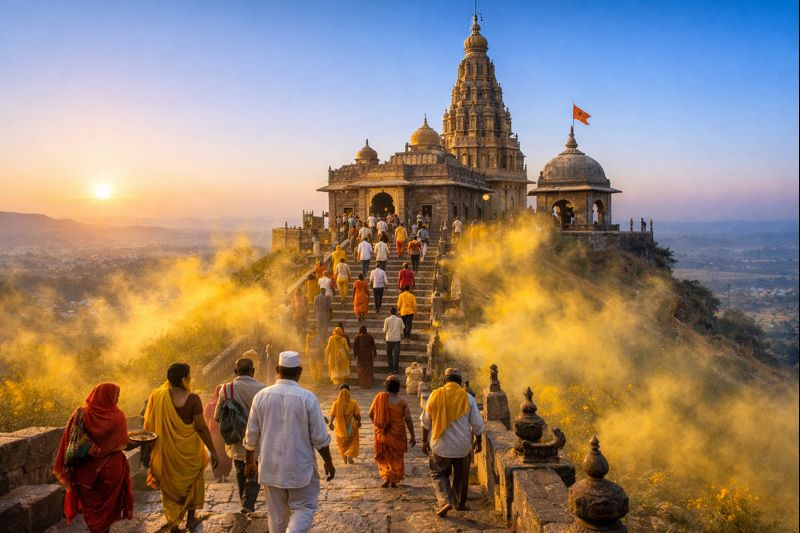 Khandoba Temple Darshan at Jejuri hilltop pilgrimage description