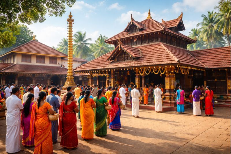 Mangaladevi Temple Mangalore Darshan scene with devotees