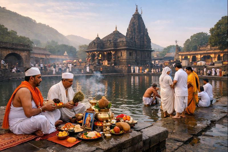 Narayan Nagbali Pooja Trimbakeshwar ritual at Kushavarta Kund