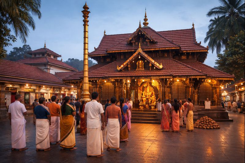 Darshan Temple Ganapathy Pazhavangadi exterior early morning.