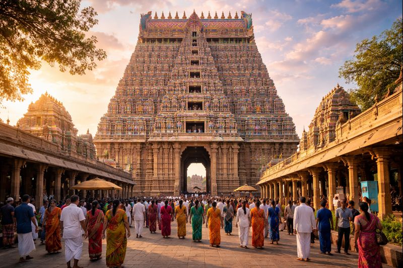 "Ranganathaswamy Temple Srirangam Darshan front view"