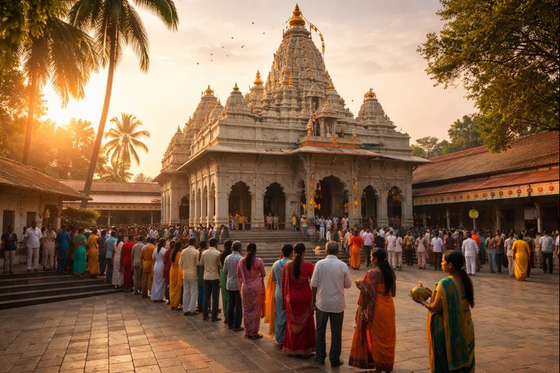 Ranjangaon Ganpati Temple Ashtavinayak darshan scene