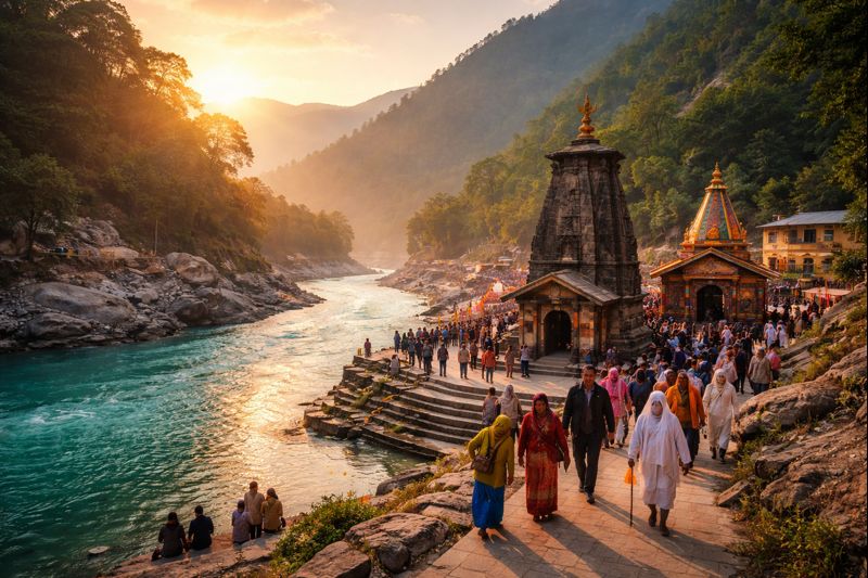 Rudraprayag Darshan Visiting Timings guide at river confluence temples