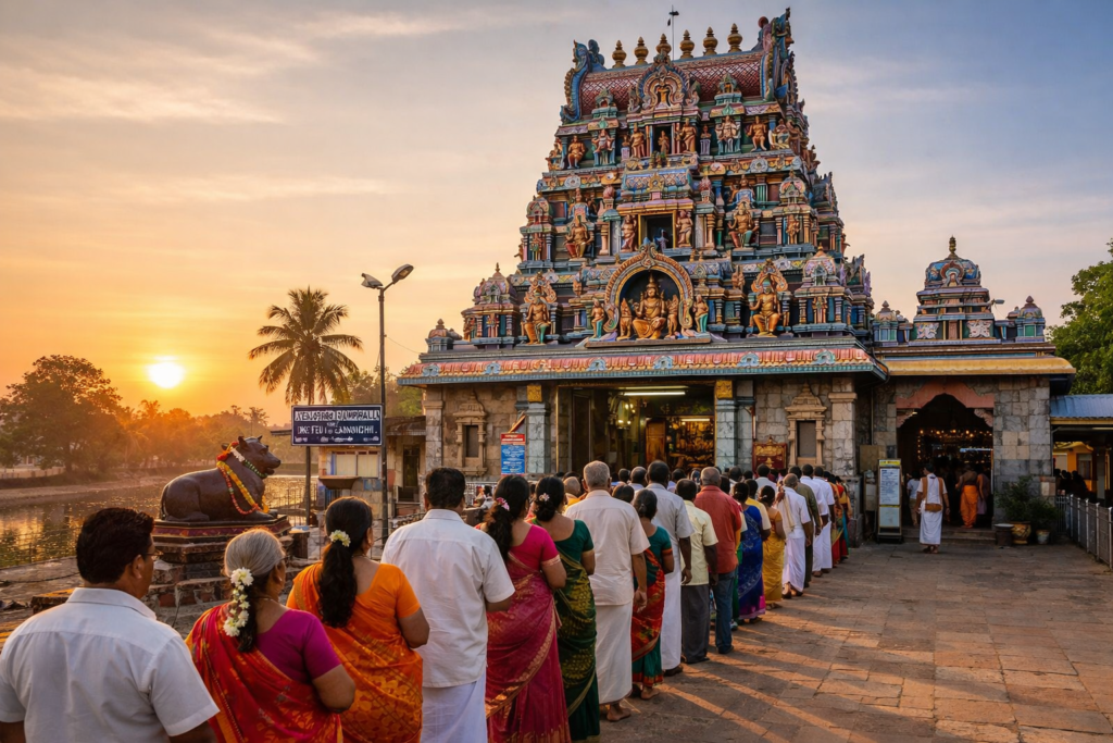 Keezhperumpallam Temple Darshan Timings sunrise scene