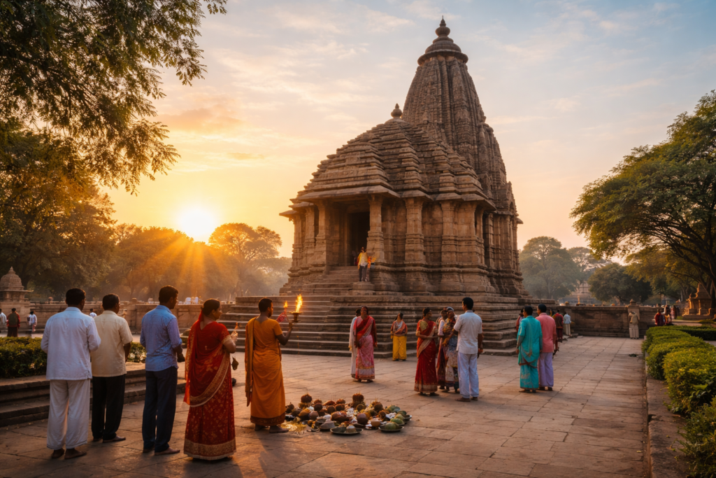 Matangeshwar Temple Khajuraho Darshan ancient Shiva temple in morning light