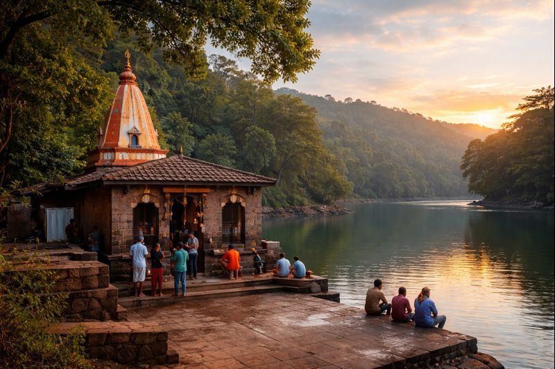 Pisharnath Mahadev Mandir Pooja lakeside temple in Matheran