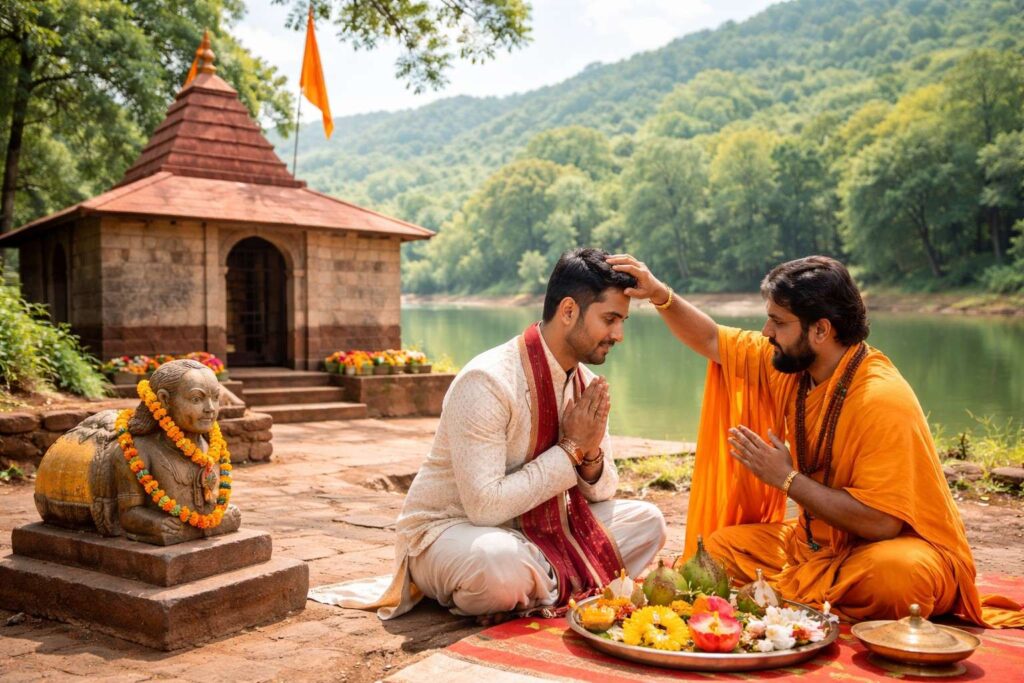 Pisharnath Mahadev Temple Marriage at scenic Matheran temple setting