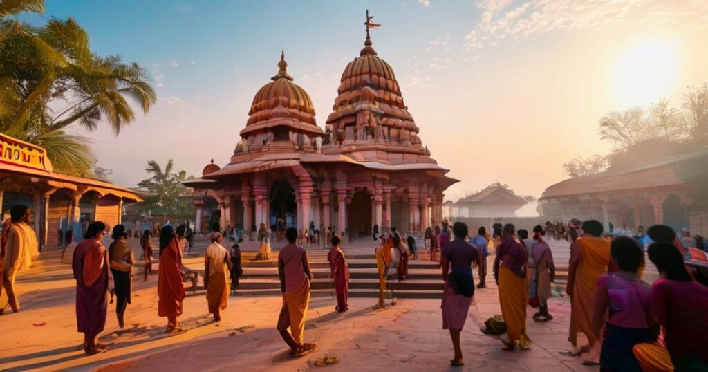 Shani Shingnapur Tailabhishekam Timings devotees performing oil offering at the temple