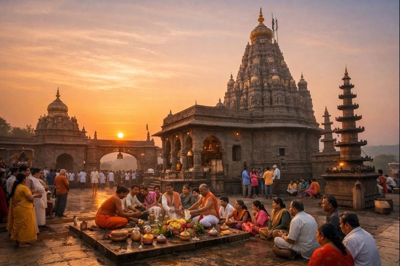 Tuljapur Bhavani Abhishek Pass pilgrimage scene at the temple
